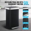 50L Pedal Rubbish Bin Compost Kitchen Recycling Waste Trash Garbage Can Food Outdoor Indoor Garden Home Dustin Container