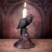Raven Candle Stick Holder, Halloween Candlestick Decoration for Home Garden (Raven)