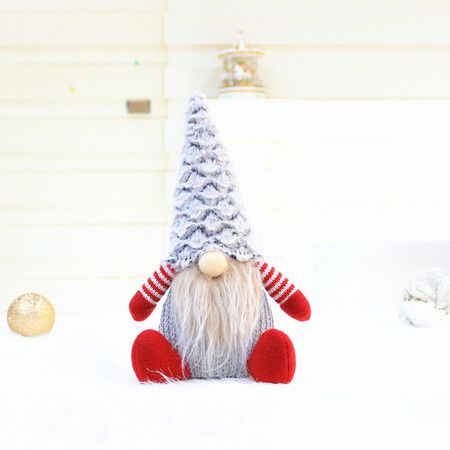 1PCS Christmas Gnome Plush Doll Decoration, 11.4Inch Handmade Plush Swedish Tomte Doll Gift for Her, Cute Valentines Gnomes Home Decorations for Shelve