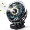 Clip on Fan with Misting, 6000mAh Portable Fan with Light and Hook for Travel, Office, Desk