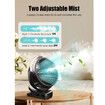 Clip on Fan with Misting, 6000mAh Portable Fan with Light and Hook for Travel, Office, Desk