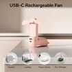 Handheld Mini Fan, 3 IN 1 Hand Fan, Portable USB Rechargeable Small Pocket Fan for Women,Travel,Outdoor, Pink