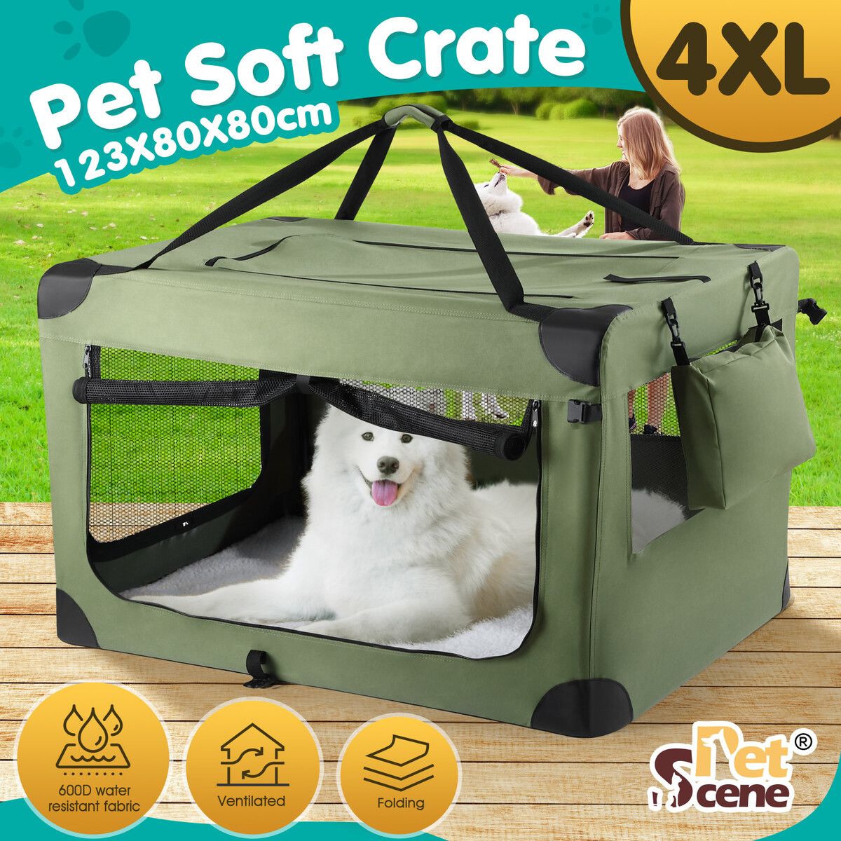 Dog Cat Pet Soft Crate Cage Kennel Carrier Rabbit Puppy Travel Car Carry Bag Whelping Box Indoor Outdoor Collapsible Portable 4XL