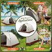 3 Person Tent Beach Shelters Camping Auto Pop Up Dome Family Shade Sun Rain Water Proof Hiking Fishing Picnic Outdoor Portable 215x200x141cm