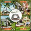 4 Man Beach Tent Camping Shelter Auto Pop Up Family Instant Sun Shade Hiking Fishing Picnic Outdoor Rain Water UV Proof Portable 240x240x155cm