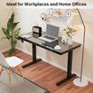 Standing Desk Electric Sit Stand Up Table Height Adjustable Motorised Computer Riser Black Tempered Glass Top Home Office Study Workstation USB Type-C