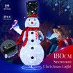 180cm Snowman Christmas Light Outdoor Decor LED Fairy String Ornament Top Hat Candy Cane Xmas Gift Box Collapsible Figurine Holiday 8 Flash Modes