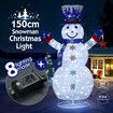 3D Snowman Christmas Light 150cm 200 LED Rope String Xmas Decoration Gift Festival Holiday Outdoor Figure Display Cold White Foldable 8 Modes