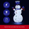 3D Snowman Christmas Light 150cm 200 LED Rope String Xmas Decoration Gift Festival Holiday Outdoor Figure Display Cold White Foldable 8 Modes