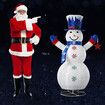 3D Snowman Christmas Light 150cm 200 LED Rope String Xmas Decoration Gift Festival Holiday Outdoor Figure Display Cold White Foldable 8 Modes