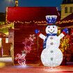 3D Snowman Christmas Light 150cm 200 LED Rope String Xmas Decoration Gift Festival Holiday Outdoor Figure Display Cold White Foldable 8 Modes