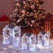 Set of 3 Gift Box Christmas Lights LED 3D Xmas Present Outdoor Indoor Holiday Party Decor Lighted Fairy Ornament Display Foldable 8 Flash Mode