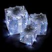 Set of 3 Gift Box Christmas Lights LED 3D Xmas Present Outdoor Indoor Holiday Party Decor Lighted Fairy Ornament Display Foldable 8 Flash Mode