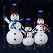 3Pcs Christmas Snowman Light LED 3D Xmas Home Yard Decoration Outdoor Holiday Display Fairy String Lights Gifts Family of 3 Figurine Collapsible