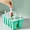 Popsicle Molds Silicone Ice Pop Molds Popsicle Mold Reusable Easy Release Ice Pop Maker(10 Cavities-Green)