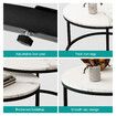 Set of 2 Coffee Table Round Bedside Lamp Nesting Sofa Side End Tea Modern Cafe White Couch Lounge Living Room with Drawer