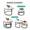 Set of 2 Coffee Table Round Bedside Lamp Nesting Sofa Side End Tea Modern Cafe White Couch Lounge Living Room with Drawer