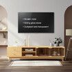 180cm TV Cabinet Unit Stand Console Table Entertainment Bench Center Storage Shelf Oak Wooden Modern Furniture Retro Glass Doors