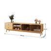 180cm TV Cabinet Unit Stand Console Table Entertainment Bench Center Storage Shelf Oak Wooden Modern Furniture Retro Glass Doors