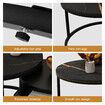 2 Round Coffee Table Set Nesting Bedside Lamp Sofa Side End Tea Modern Cafe Black Couch Lounge Living Room with Drawer