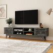 180cm TV Stand Cabinet Entertainment Console Unit Table Bench Center Black Storage Shelf Media Living Room Furniture Wood Modern