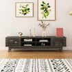 180cm TV Stand Cabinet Entertainment Console Unit Table Bench Center Black Storage Shelf Media Living Room Furniture Wood Modern