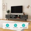 180cm TV Stand Cabinet Entertainment Console Unit Table Bench Center Black Storage Shelf Media Living Room Furniture Wood Modern