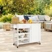 Kitchen Island Cart Trolley Cabinet Bar Dining Wine Rack Shelf Rolling Serving Utility Storage Shelving Drawer Towel Wood Table Top 100x47x87cm