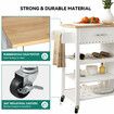 Kitchen Island Cart Trolley Cabinet Bar Dining Wine Rack Shelf Rolling Serving Utility Storage Shelving Drawer Towel Wood Table Top 100x47x87cm