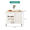 Kitchen Island Cart Trolley Cabinet Bar Dining Wine Rack Shelf Rolling Serving Utility Storage Shelving Drawer Towel Wood Table Top 100x47x87cm