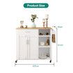 Mobile Kitchen Island Cart Trolley Bar Storage Cabinet Wine Rack Shelf Rolling Serve Utility Shelving Drawer Wood Dining Table Counter 107x46x97cm