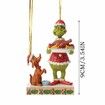 Christmas Tree Ornaments,Grinchs Christmas Thanksgiving Vacation Wooden Pendant Funny Green Christmas Decor for Home Holiday Party (2 Pack)