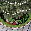 Merry Christmas Tree Skirt Collar 48 Inch Green Soft Farmhouse Xmas Holiday Decoration (Grinch)