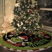 Merry Christmas Tree Skirt Collar 48 Inch Green Soft Farmhouse Xmas Holiday Decoration (Grinch)
