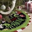 Merry Christmas Tree Skirt Collar 48 Inch Green Soft Farmhouse Xmas Holiday Decoration (Grinch)