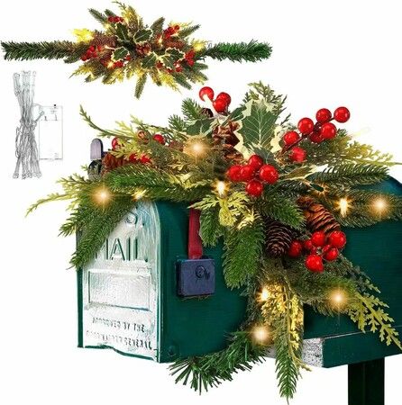 Christmas Pine Cone Mailbox Garland Home Glow Dead Branch Rattan Ornament