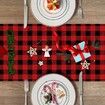 Grinch Buffalo Plaid Christmas Table Runner,Merry Christmas Winter Holiday Theme Table Decoration,Suitable for Indoor Home Party Decor 33*230cm