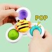 3PCS Pop up Suction Cup Spinner Toys for 3 4 Year Old Boy Girl