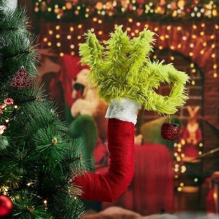 Christmas Elf Body Tree Decorations Thief Stole Christmas Burlap Pose-able Plush Legs for Christmas Tree Ornament Wreath (Elf Arm)