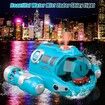 2.4GHz Remote Control Spray Gasboat Toys for Pools and Lakes with Light Double Propellers Rechargeable Swimming Pool Toy for Kids (Blue)