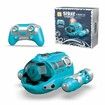 2.4GHz Remote Control Spray Gasboat Toys for Pools and Lakes with Light Double Propellers Rechargeable Swimming Pool Toy for Kids (Blue)