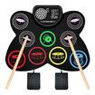 Foldable Electronic Practice Drum Set with Headphone Jack, Built-in Speaker and Drum Kit, Foot Pedals, Drumsticks, Ideal for Christmas, Birthday, Holidays