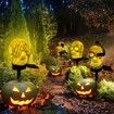 Halloween Skull Pathway Lights, Garden Stake Lights Halloween Outdoor Decorations, Waterproof  3D LED Skull Halloween Decor for Yard Porch Lawn Pathway Garden