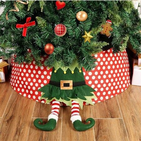 Christmas Tree Collar,Xmas Red Tree Ring for Artificial Trees,Foldable Reusable Tree Box Decor for Home,School,Office Party Decoration