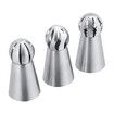 3pc Sphere Ball Russian Icing Piping Nozzles Tips Cake Decor Pastry Cupcake Set for Home,Cake Shop and Commercial