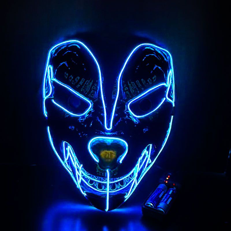 Halloween Mask,LED Light up Mask Scary mask for Man Kids Cosplay Halloween Costume Masquerade Parties