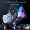 3 in 1 Magnetic for iPhone 15 Pro Case,Upgraded [Full Camera Protection] with 2 Screen Protector,Fit for MagSafe,[Military Grade Drop Protection] Translucent Matte Back Phone Case 6.1 Inch,Black