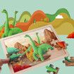 Wooden Dinosaur Puzzles for Kids Ages 3-6, 1 Packs 24 PCs Jigsaw Puzzles Preschool Educational Brain Teaser Boards Toys Gifts for Children, Wood Dino Puzzles for 3 4 5 6 Year Old Boys Girls