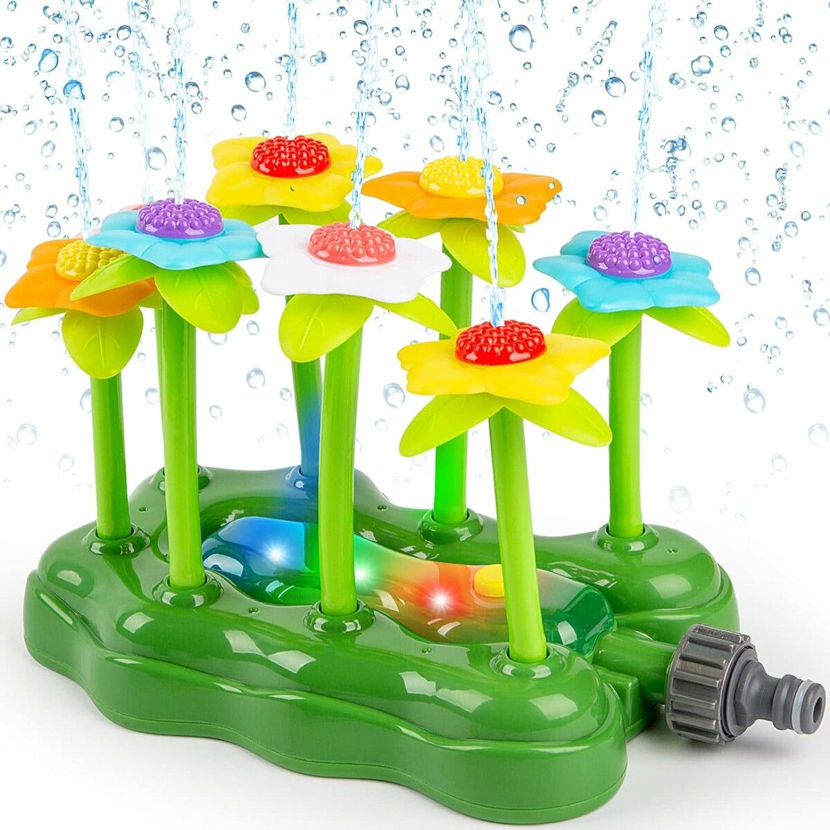 Three Light Modes Flower Sprinkler for Kids Sprinklers for Yard Kids and Toddlers