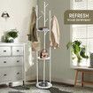 Clothes Coat Hat Rack Hall Stand Hanger Bag Tree Display Shelf Umbrella Garment Shoe Storage Closet Organizer Home Entryway 9 Hooks 3 Tiers